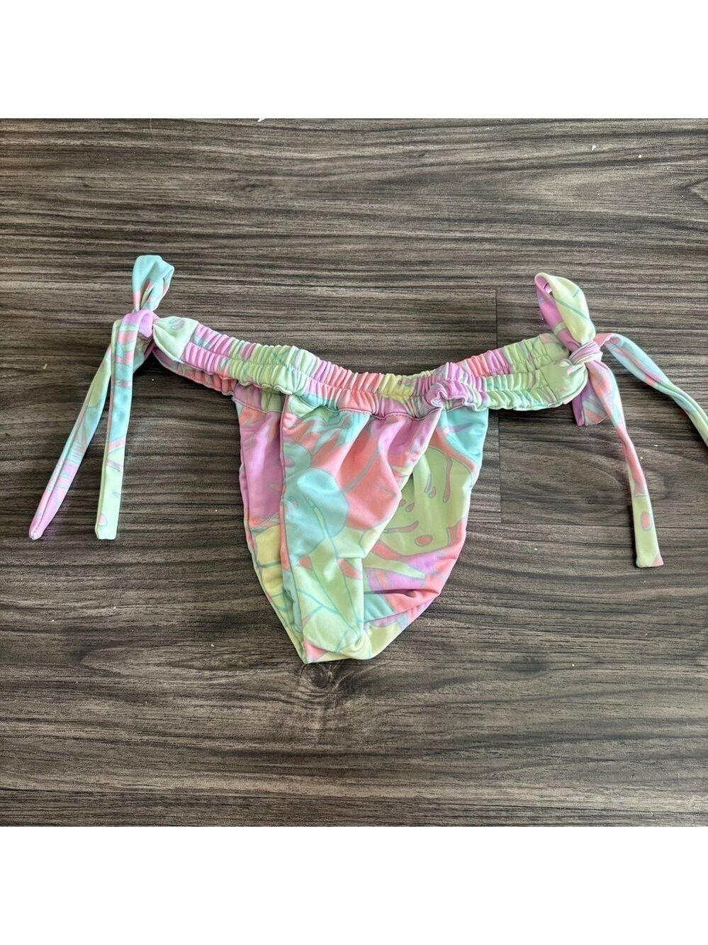 TACOOLA Multicolor blue green pink cheeky Bikini Bottom